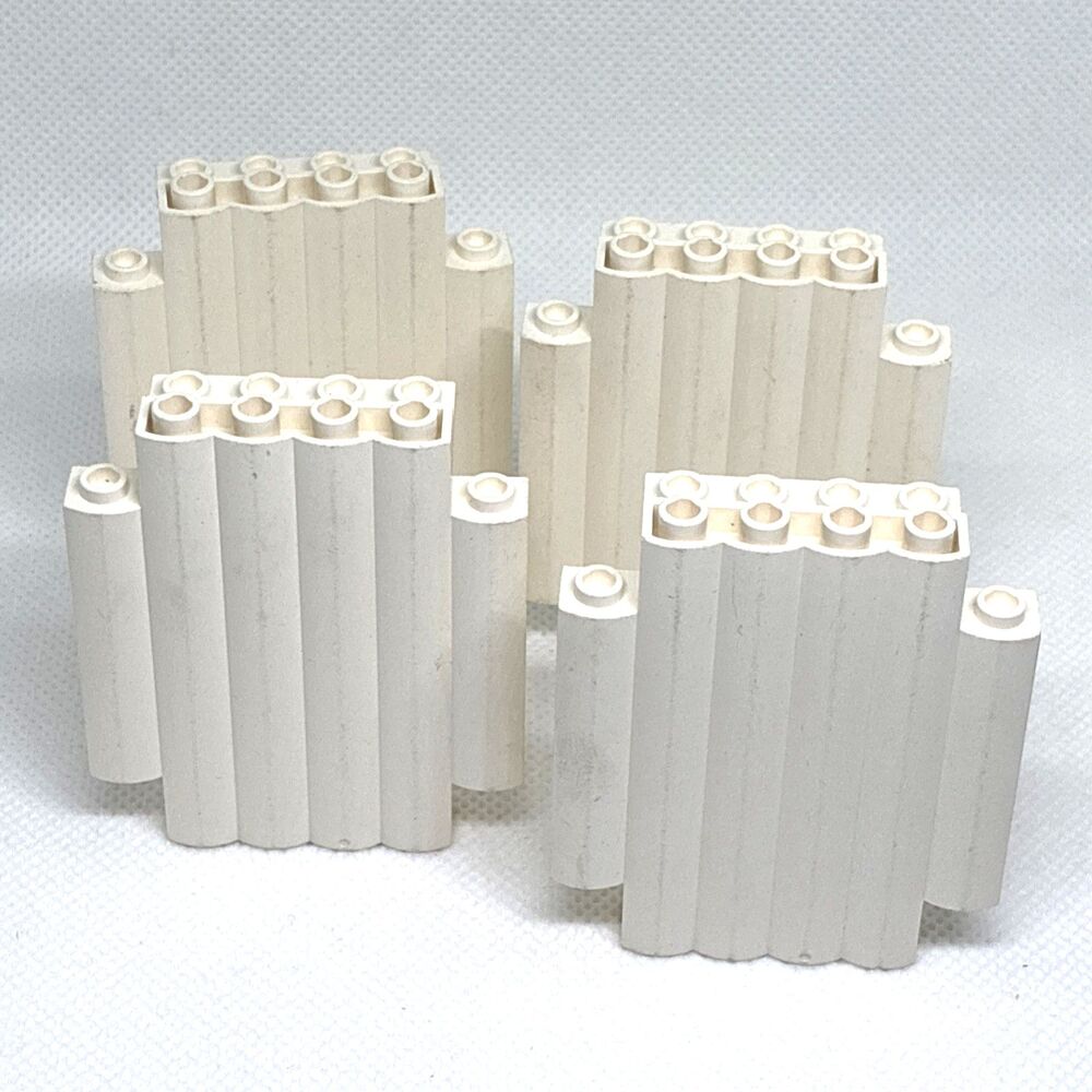 Lego Castle Parts - White Log Wall Panel 2 x 6 x 6 - Palisade (30140)- Qty 4